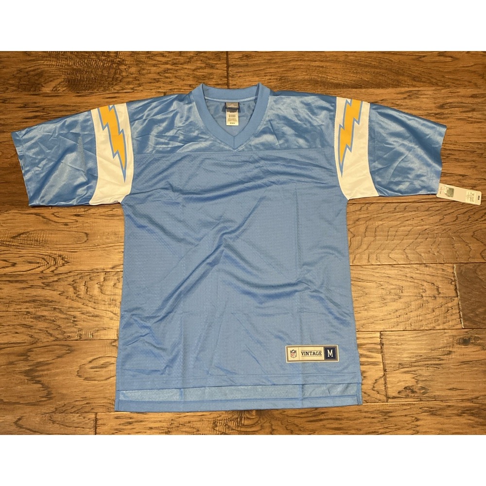 Los Angeles Chargers Jersey Mens Medium Blank Jersey Blue Vintage Pro Line NWT